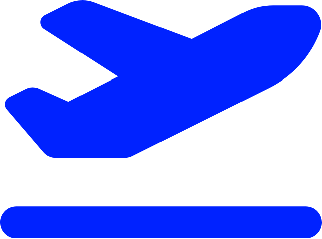 Plane icon with landing strip